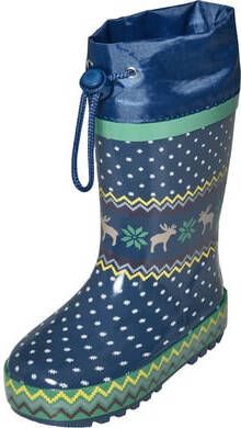 Playshoes Rubberlaars Noors blauw gevoerd