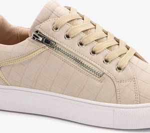 Scapino Blue Box sneakers met crocoprint beige