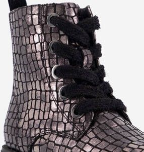 Scapino Blue Box veterboots met crocoprint zilver