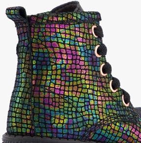 Scapino Groot leren veterboots zwart/multi