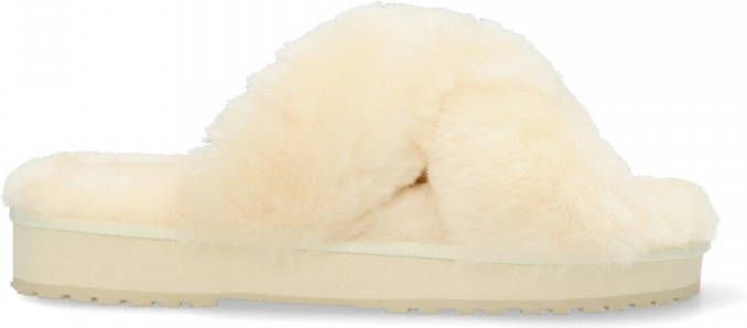 Shabbies Amsterdam Furry pantoffel Carol gebroken wit