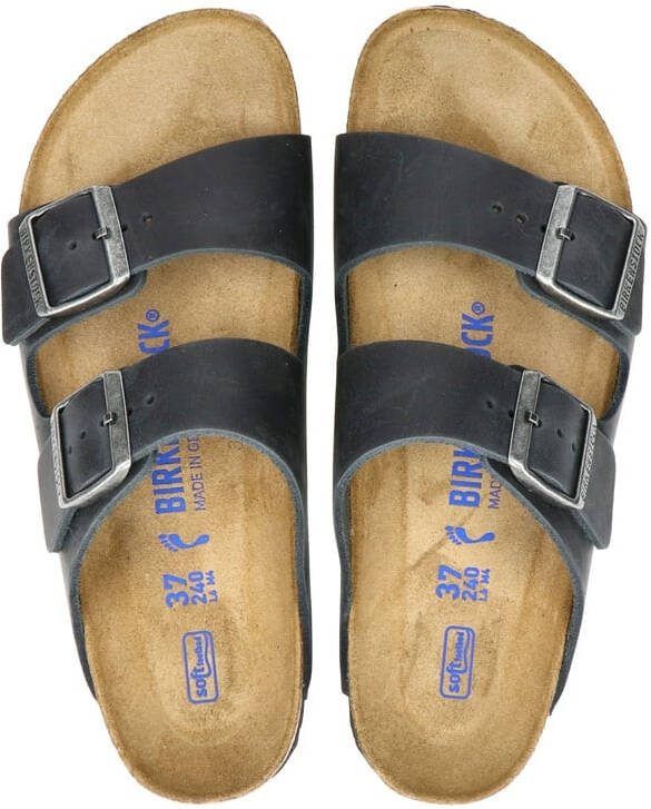 Birkenstock Arizona nubuck slippers zwart