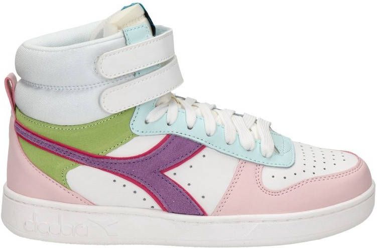 Diadora Magic Basket Mid hoge leren sneakers wit/multi