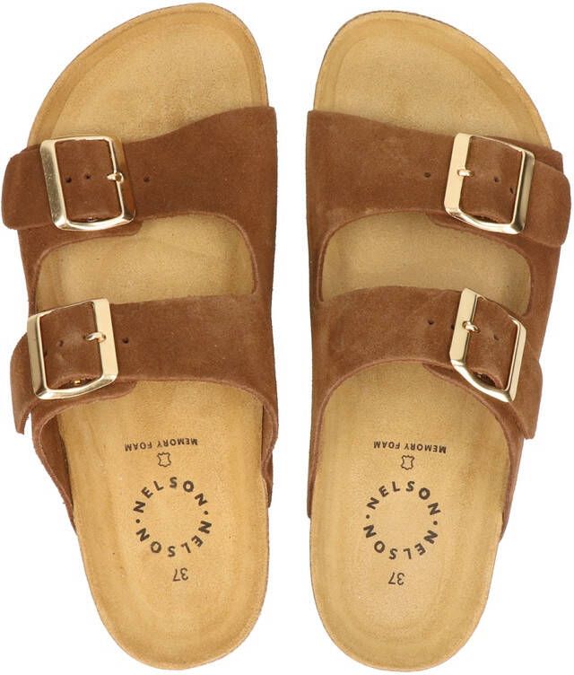 Nelson suède slippers bruin