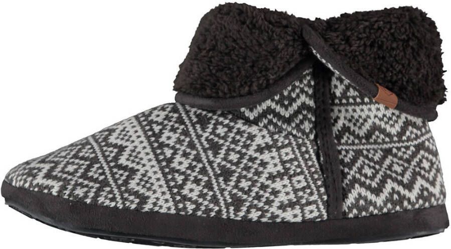 Apollo Heren hoge pantoffels/sloffen gebreid zwart 42