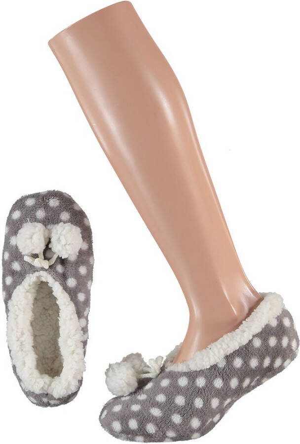 Apollo Meisjes ballerina sloffen/pantoffels mint groen met witte stippen 33