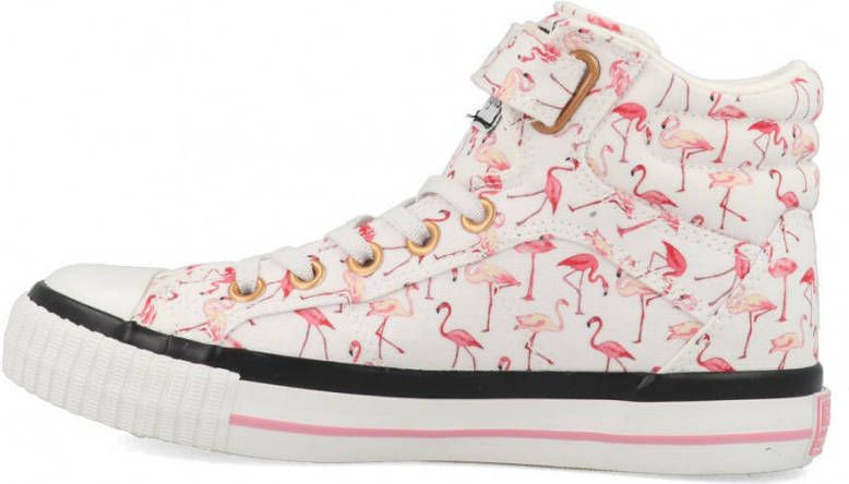 British Knights Dee hoge sneakers met dierenprint wit/roze