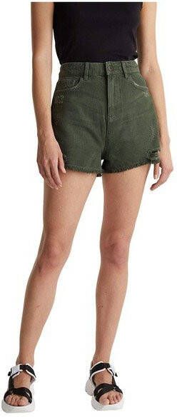 edc Women high waist jeans short groen