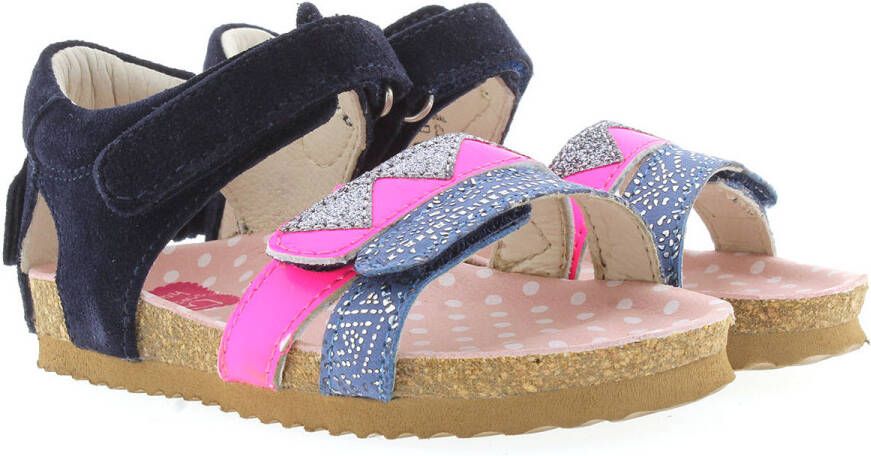 Shoesme BI21S080-C leren sandalen donkerblauw/multi