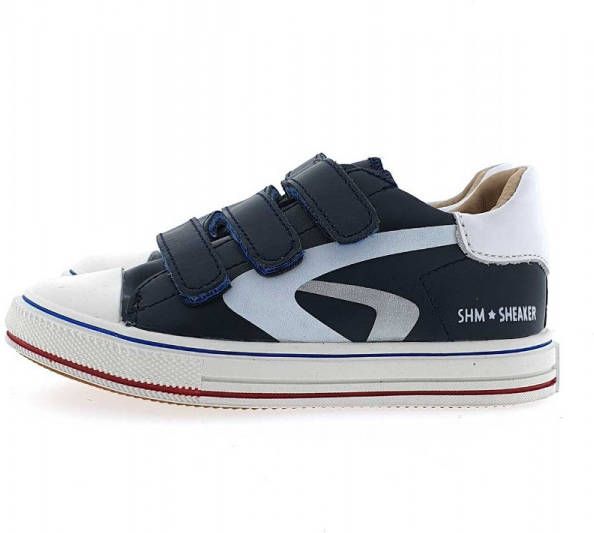 Shoesme ON22S205 B leren sneakers wit/groen