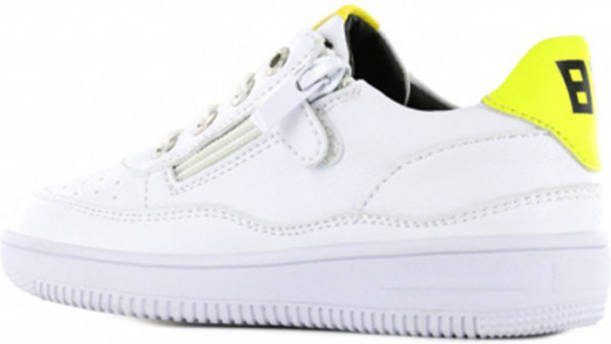 Shoesme MU21S020 C leren sneakers wit/geel