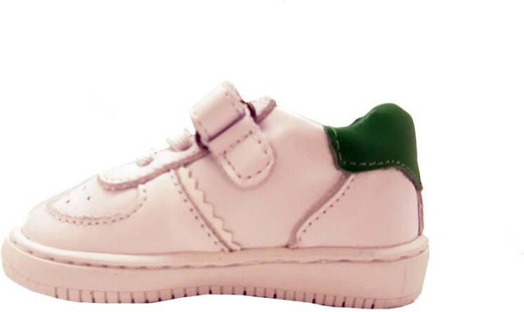 Shoesme BN22S003 D leren sneakers wit/groen