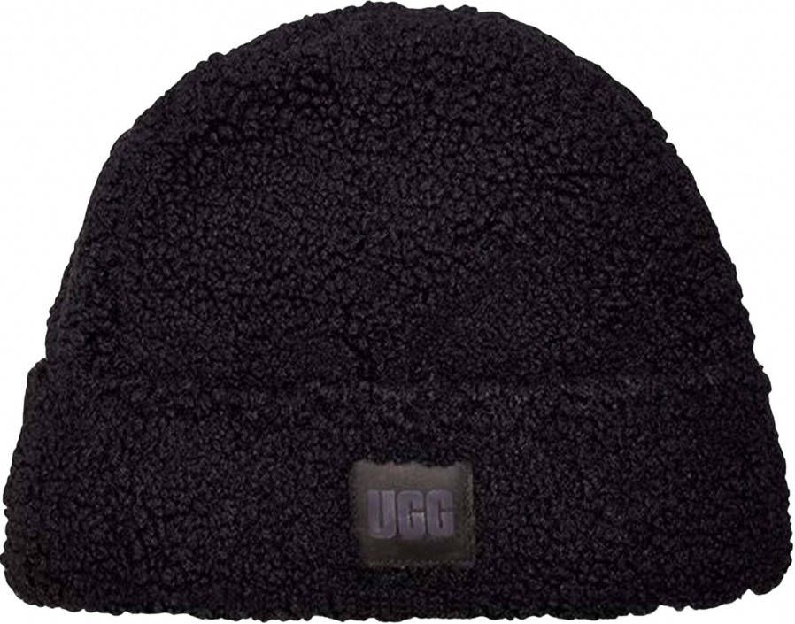 Ugg Sherpa Cuff Hoed voor Dames in Black, Polyester
