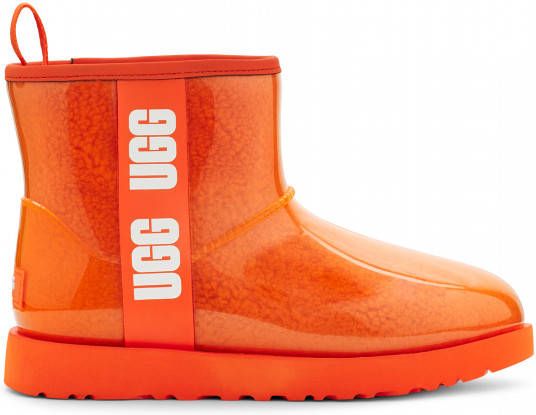 Ugg Classic Clear Mini Laarzen voor Dames in Orange Soda,, Faux Fur