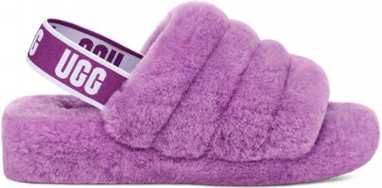 Ugg Fluff Yeah Logo Slidevoor Dames in Purple Sky,, Shearling