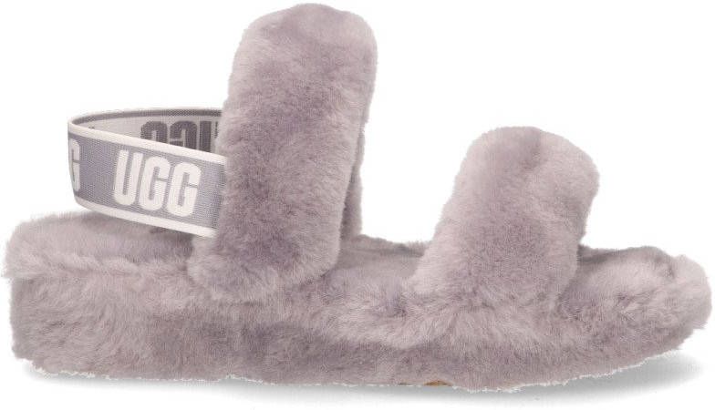 Ugg Oh Yeah Slide Sandalen voor Dames in Grey,, Shearling