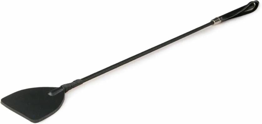 Huismerk Leren BDSM Zweep Met Lange Steel Zwart