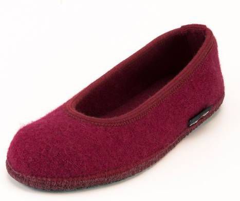 Ballerina-pantoffel "Marina" uit walkstof, burgundy 37