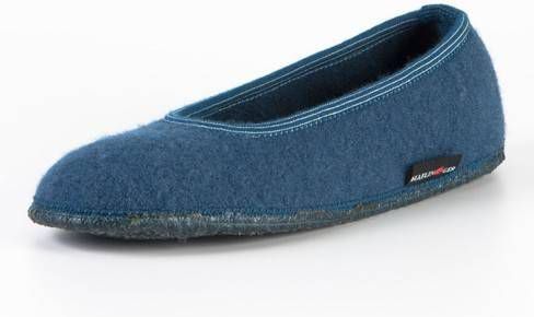 Ballerina-pantoffel "Marina" uit walkstof, petrol 40