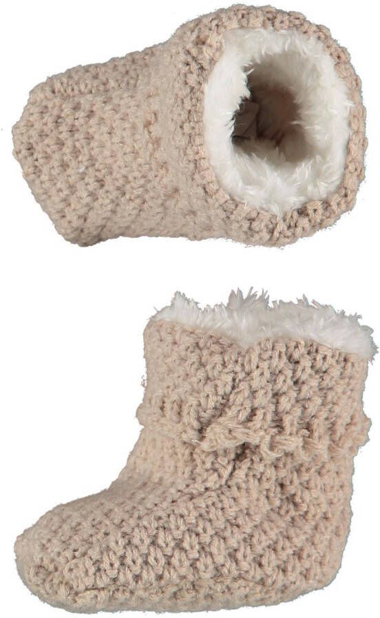 Apollo gebreide baby slofjes 0 3 mnd zand