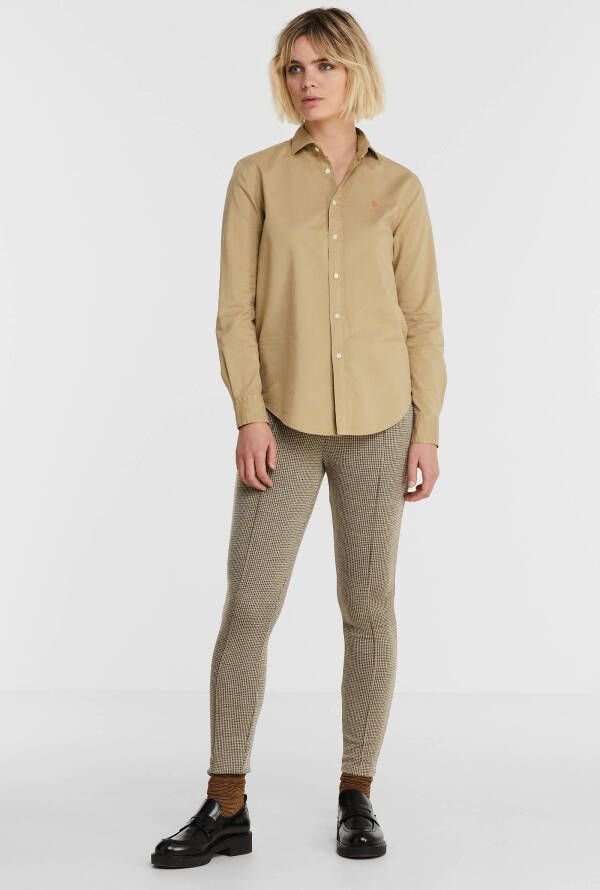 ESPRIT Women Casual cropped high waist skinny legging van gerecycled polyester lichtbruin/beige/zwart