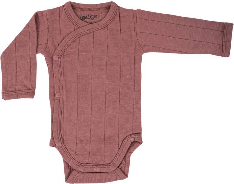 Lodger romper lange mouw bruin/oudroze