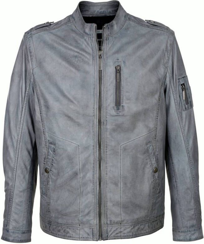 BABISTA Leren jack van echt lamsnappa Rookblauw