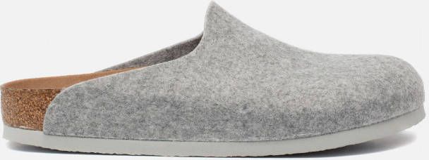 Birkenstock Pantoffels Amsterdam Narrow Beg Felt Wooly Home Grijs